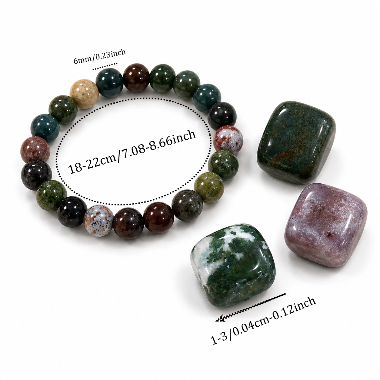4pc Multicolor Elastic Bead Bracelet Set